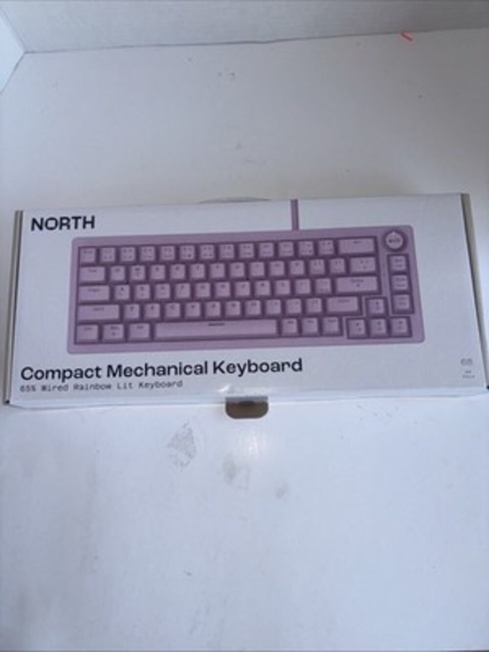North Compact Mechanical Keyboard 65% Wired Rainbow Lit Keyboard Pink NEW